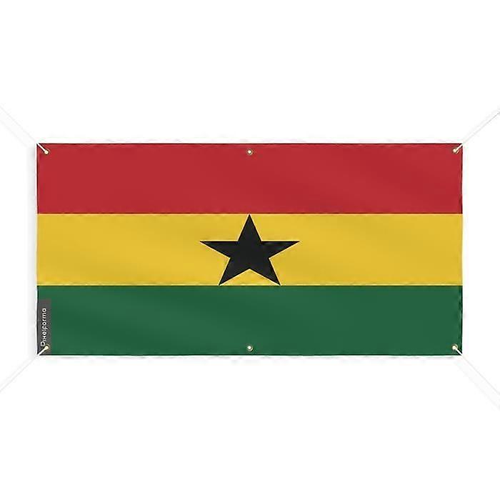 Ghana Flag Banner 6 Grommets 90x180cm Polyester