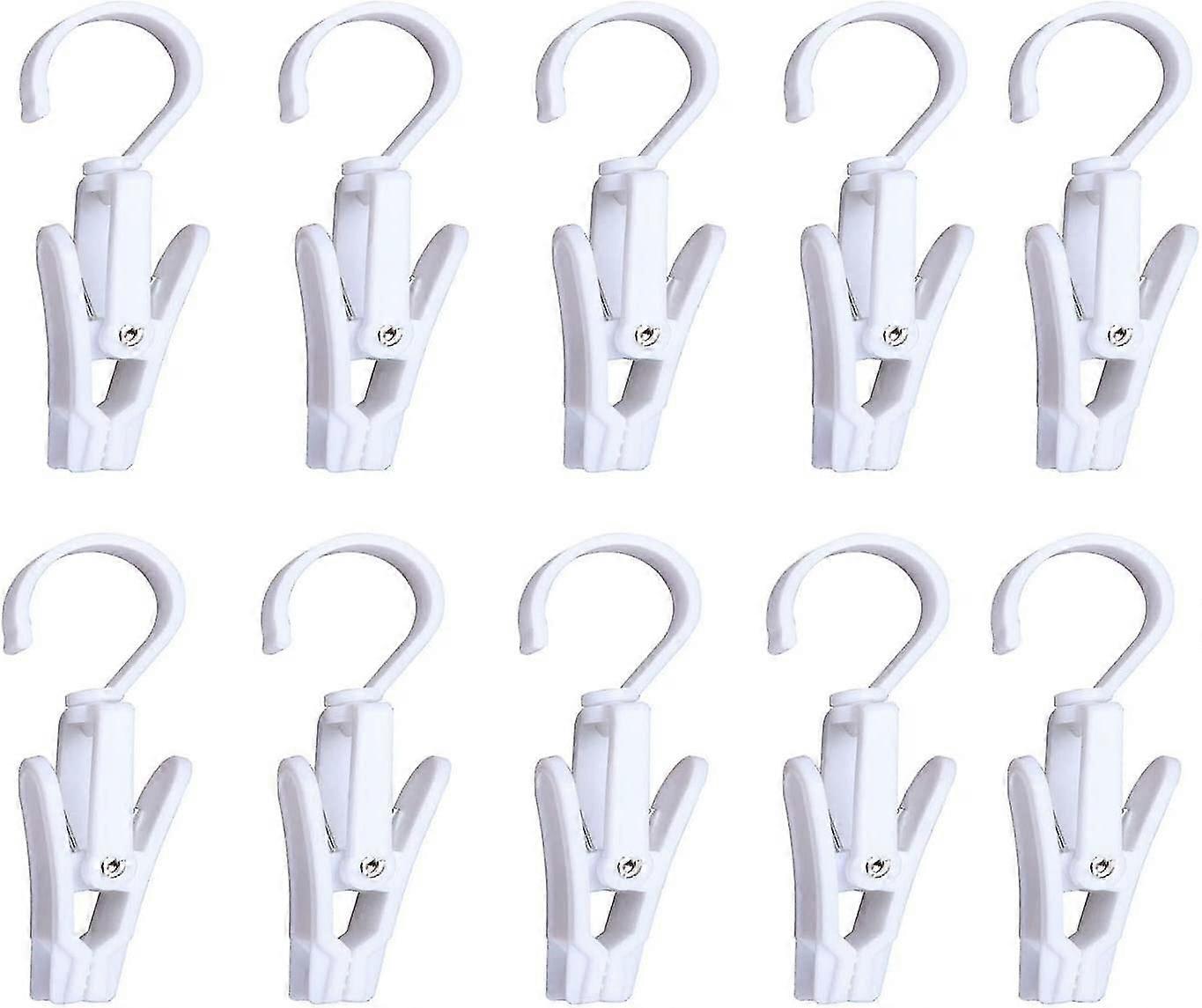 10Pcs Extra Strong Plastic Swivel Hooks 4.3 Inch, White