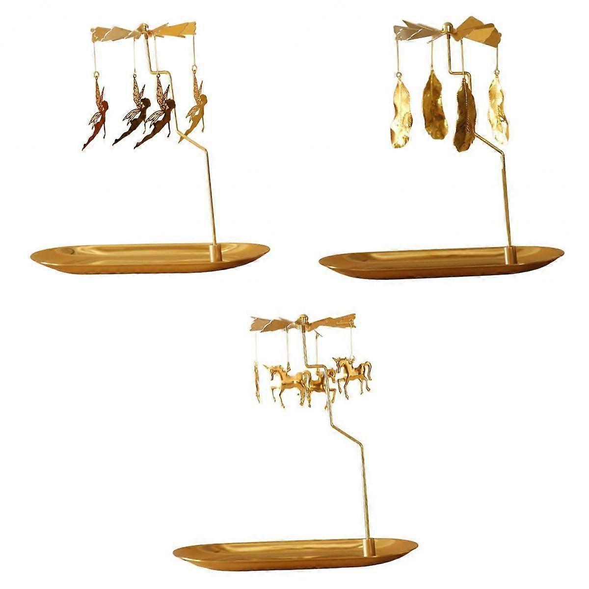 3PCs Candle Holder Rotating Tea Light Holder Stand
