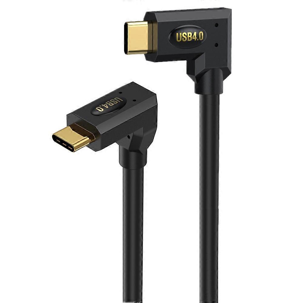 0.3m USB4 Type-C Right Angled to Side-Angled Cable Compatible with Thunderbolt 40Gbps 8K Video PD 24