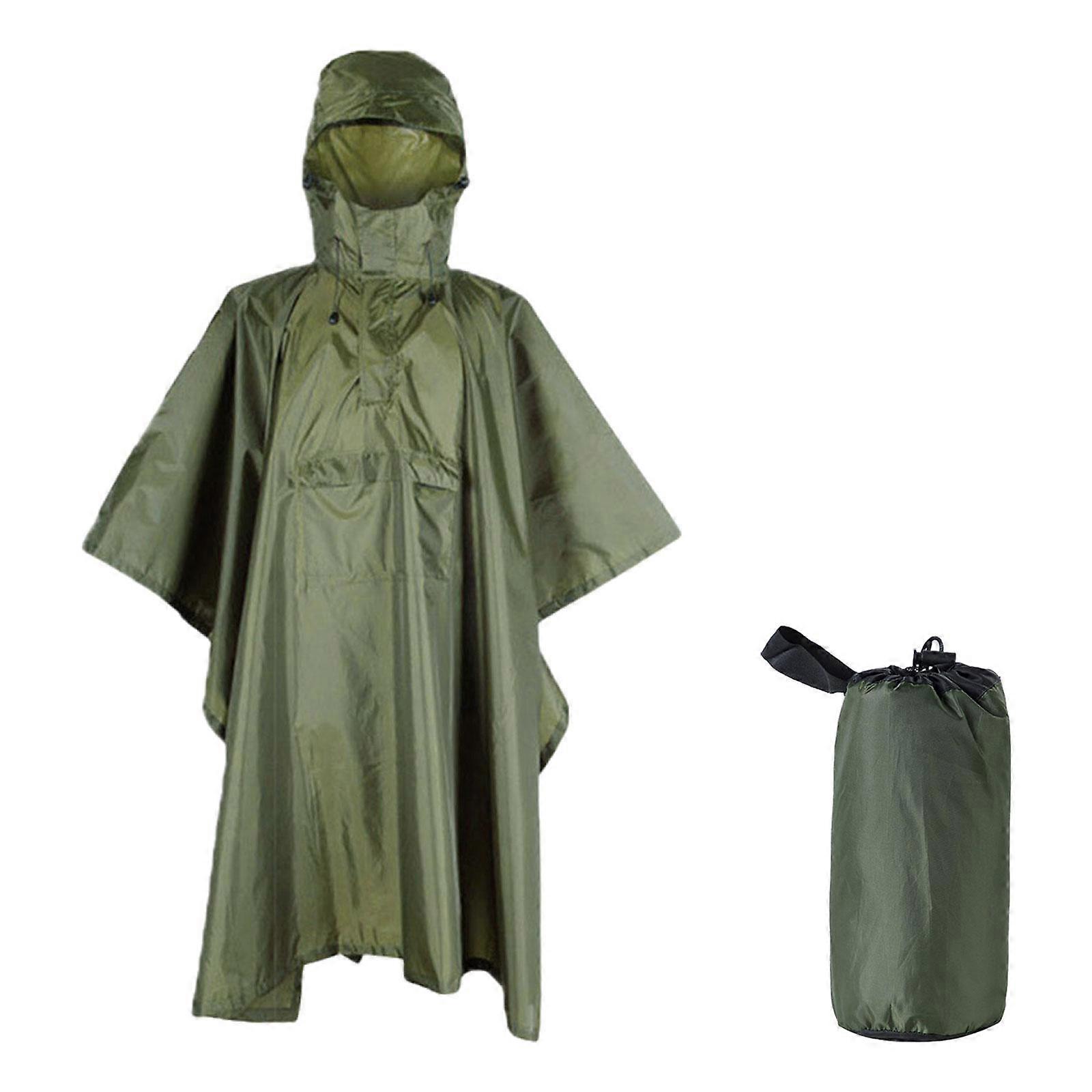 Regn Poncho med hette Regnfrakk Multifunksjonell Voksne Regntrekk Regnjakke