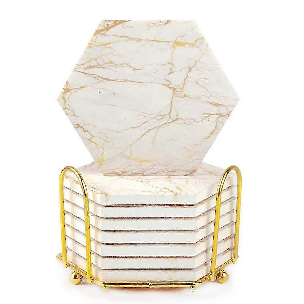 Absorbent Marble Coasters with Cork Base