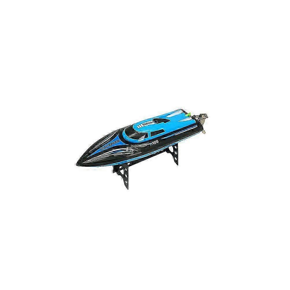 H100 2.4ghz 4 Channel High Rc Boat 30km/h Racing Boat With Lcd Screen Children Gift For Lakes Pools (blue)