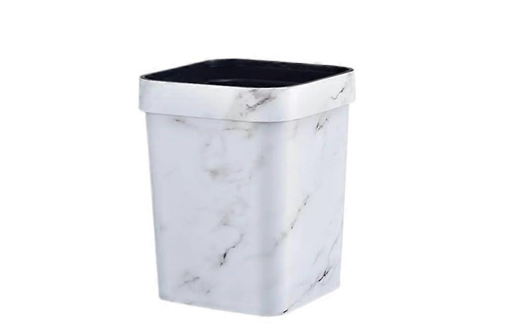 Stylish 12L White Open Trash Can for Bedroom, Living Room, and Bathroom, Space-Saving Design, Silent Operation