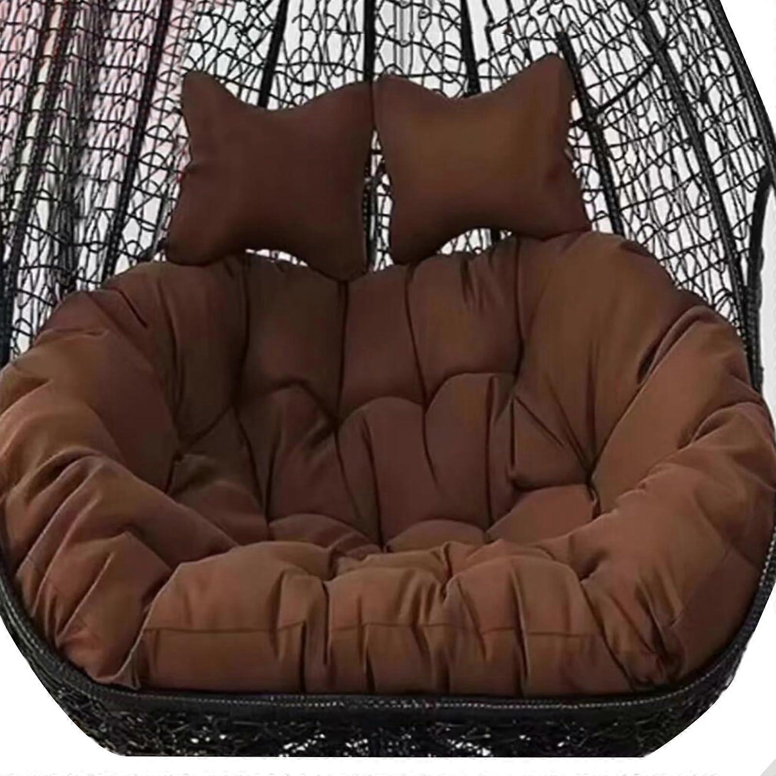 Hanging chair for 2 people, Hanging chair, Swing cushion, Double hanging basket, Hammock, Chair, Replacement cushion, Brown, 170 x 120 cm