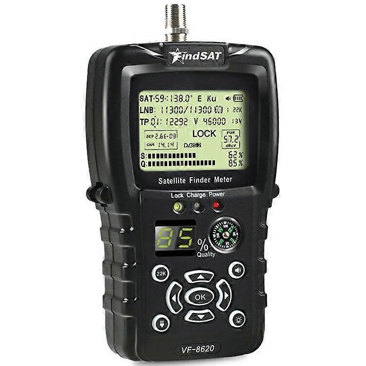 FINDSAT VF-8620 DVB-S2 / S2X Satellite Finder Meter With Flashlight Compass High Definition Signal Strength