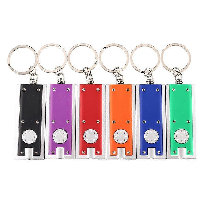 Mini LED Keychain Flashlight 100000 Hours Lifespan Rear On Off Button 2 LR1130 Batteries Included Portable Pocket Light