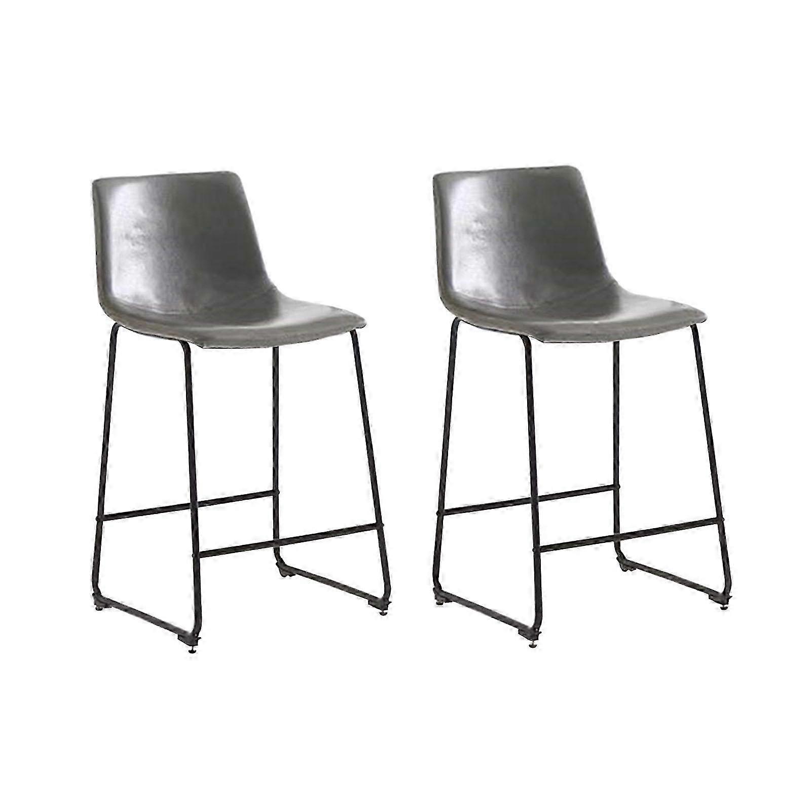 2Pcs Modern Bar Stools for Dining Room Kitchen Indoor in Black