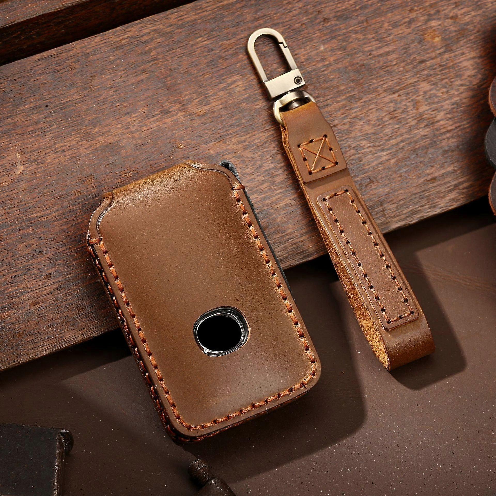 GUSHIBEI Genuine Leather Car Key Case Cover For Mazda