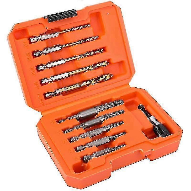 10-Piece Screw Extractor & Left Hand Drill Bit Set for Easy Removal