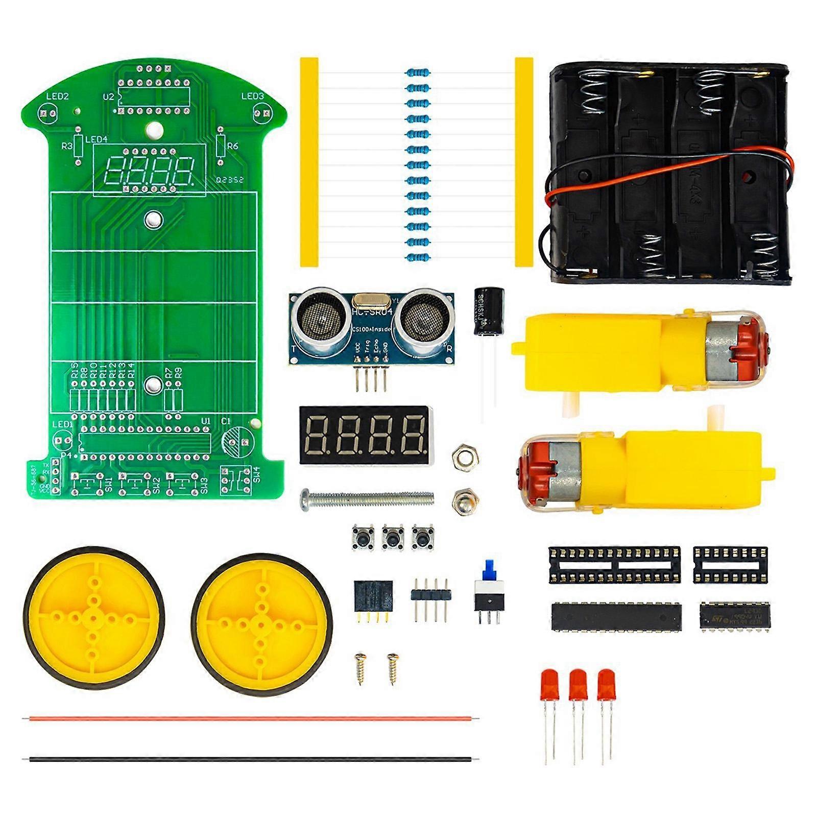 Ultrasonic Ranging Obstacle Avoidance Car LED Display for Preschool Students