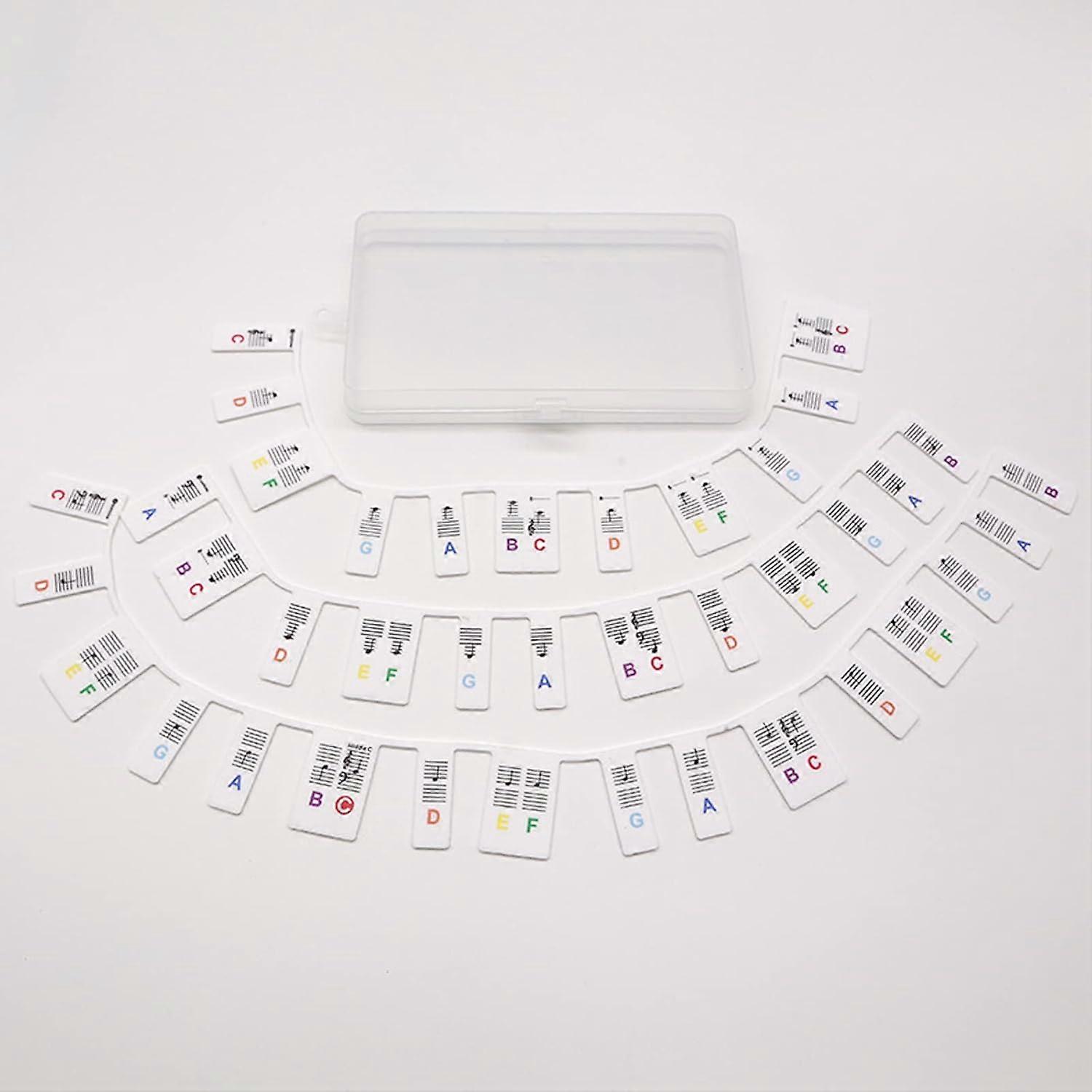 Piano Keyboard Stickers - piano stickers - Piano Notes stickers - 88 Keys - color - Silicone - Reusable - Removable - Easy to Learn Music Notes - wit