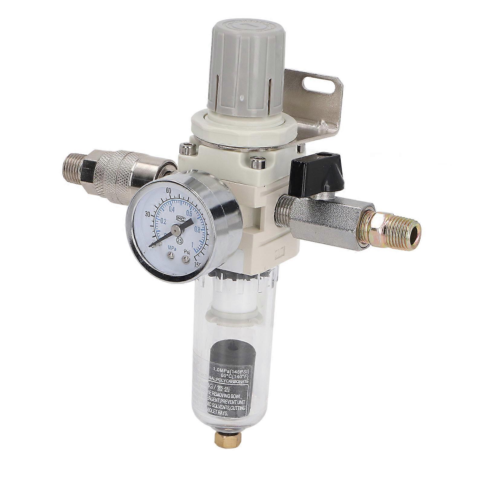 Air Compressor Moisture Filter 1/4in NPT Automatic Drain Line American Style Quick Contact Oil Water Filter AW2000‑02D