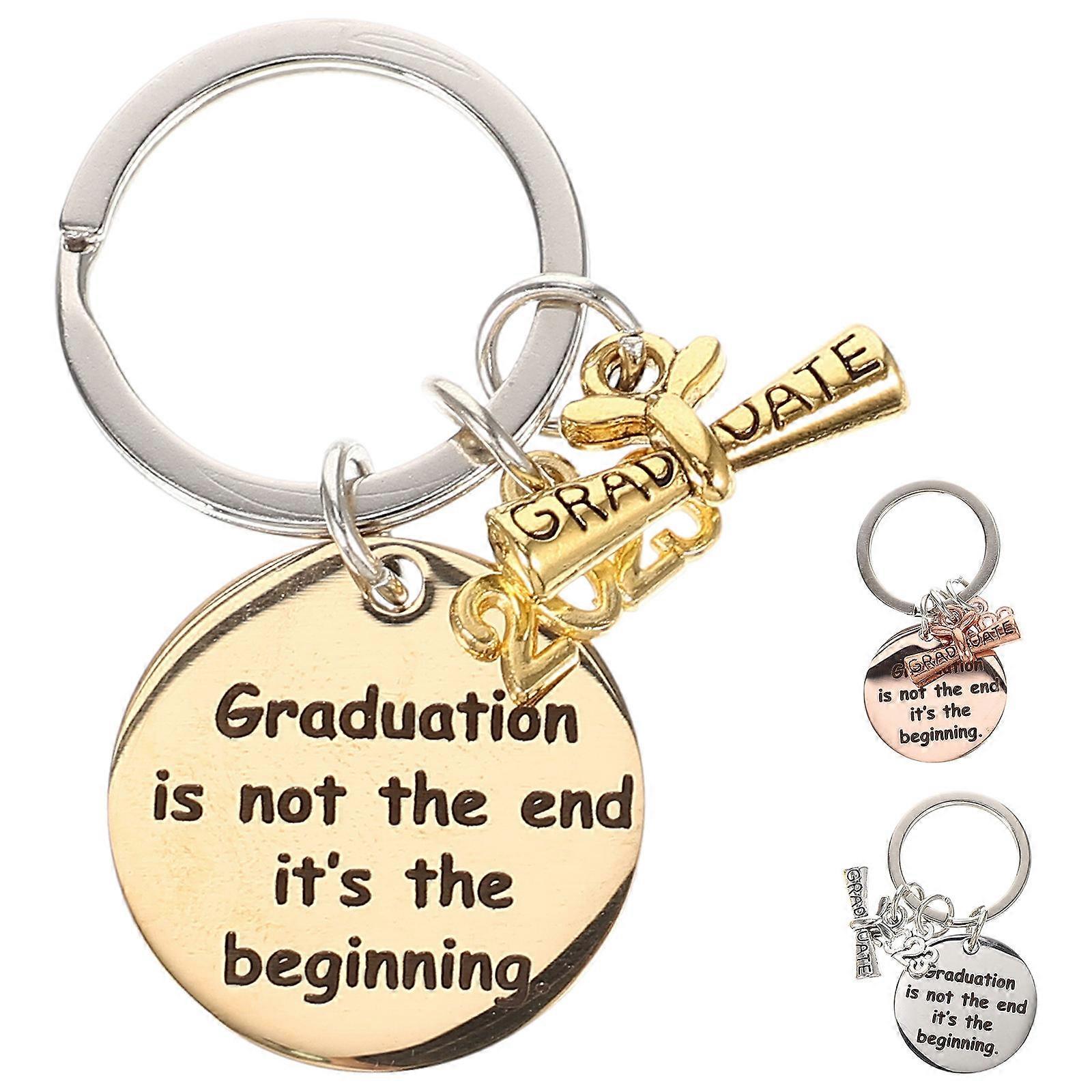 Graduation Keychain Pendant Commemorative Significance present for Graduates Square Shape Durable 3Pcs