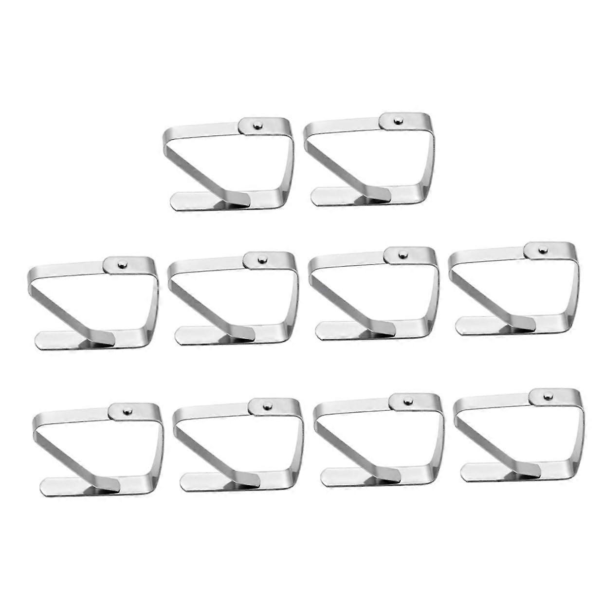 Tablecloth Clips Stainless Steel 10-Pack Silver Durable Tablecloth Fasteners For Dining Tables