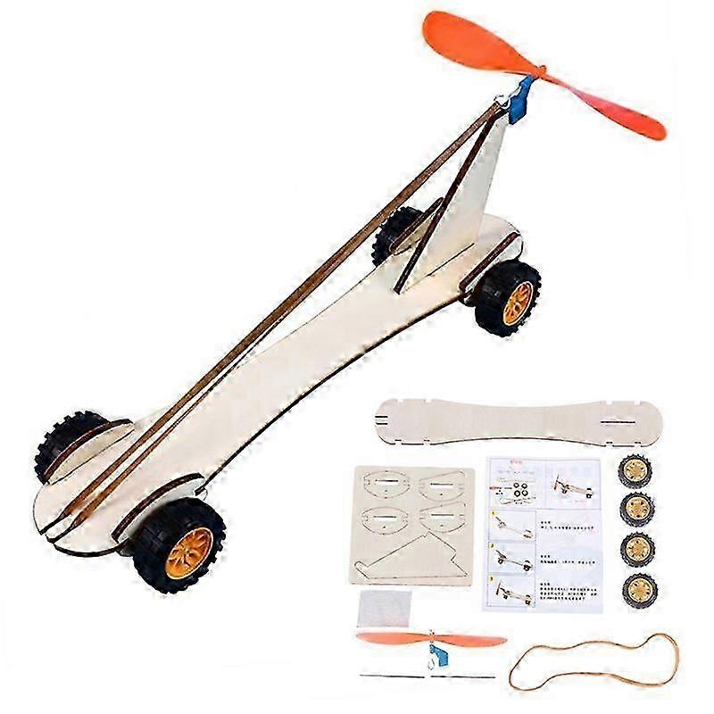 Stem Toy Rubber Band Power Car Assembly Toy Educational Science Experiment Kit fz