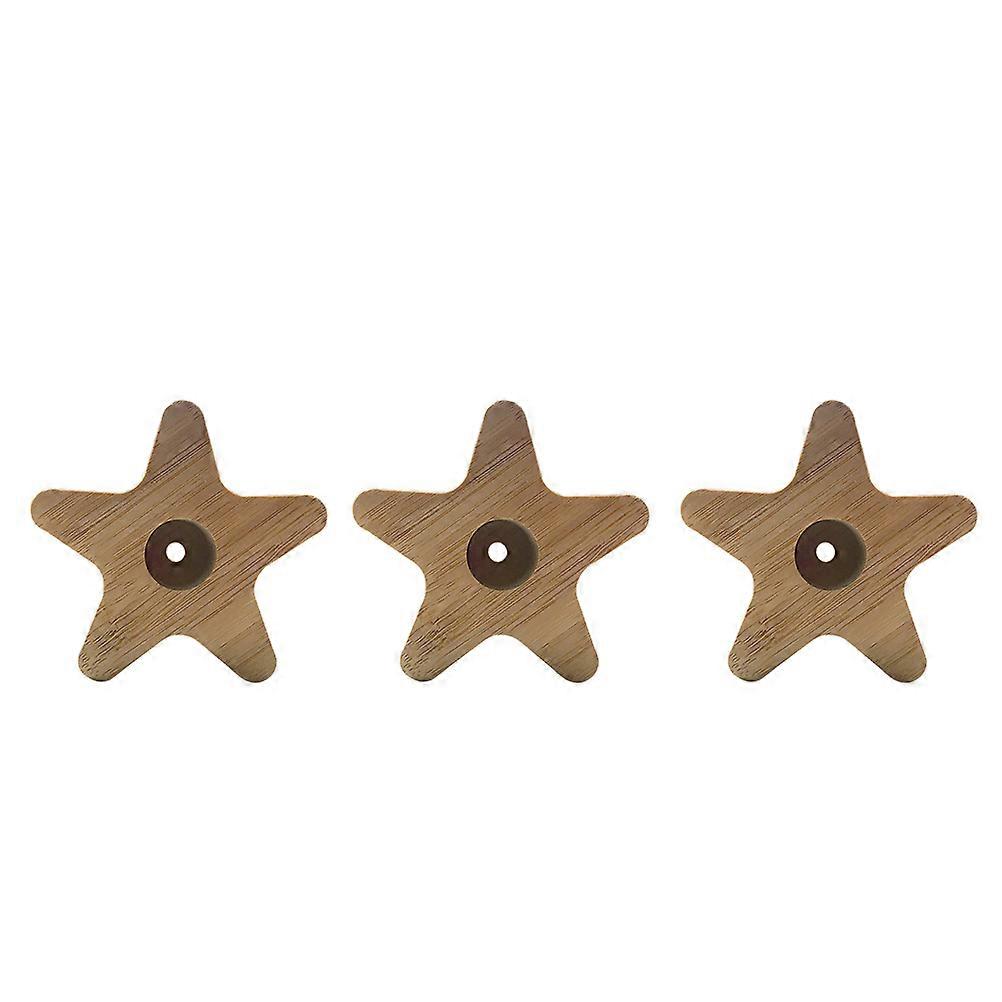 Toothbrush Holder with Unique Pentagram Shape for Bathroom Use Small Size Plastic Light Brown