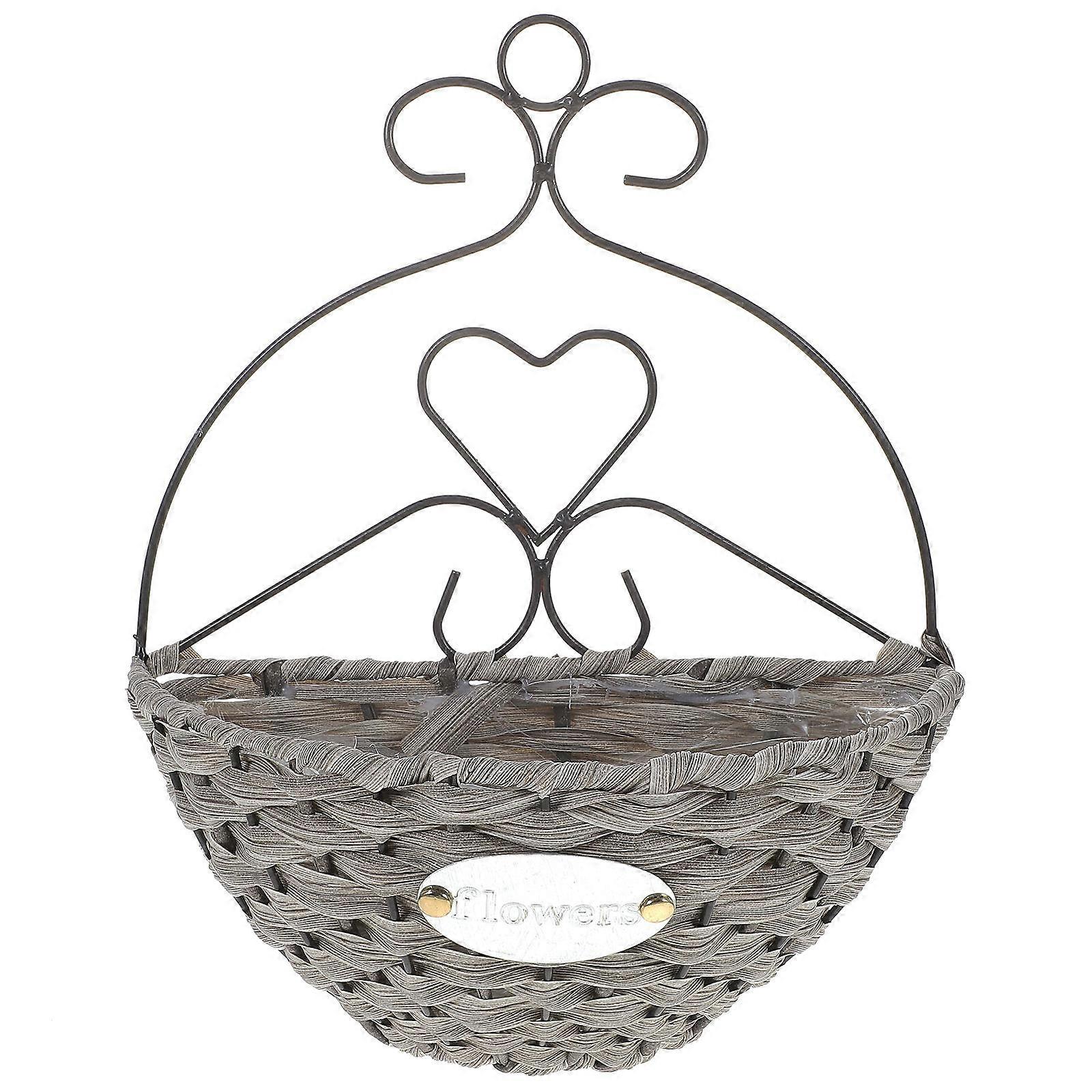 Watering Flower Baskets Iron Material Wall Mounted Round Shape Home Decoration 1Pc