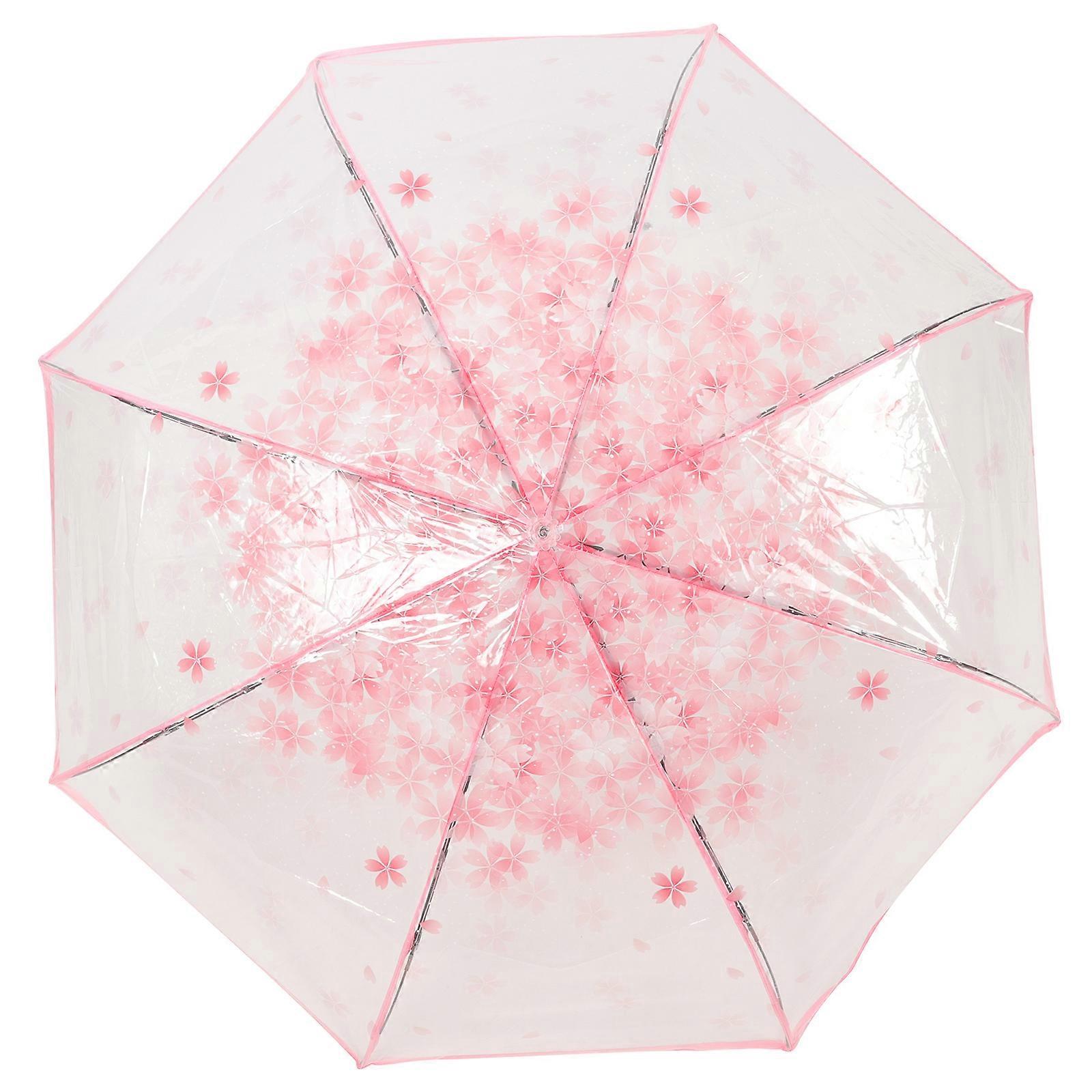 Folding Umbrellas Ladies 8-Rib Design Emergency Use Pink 1Pack