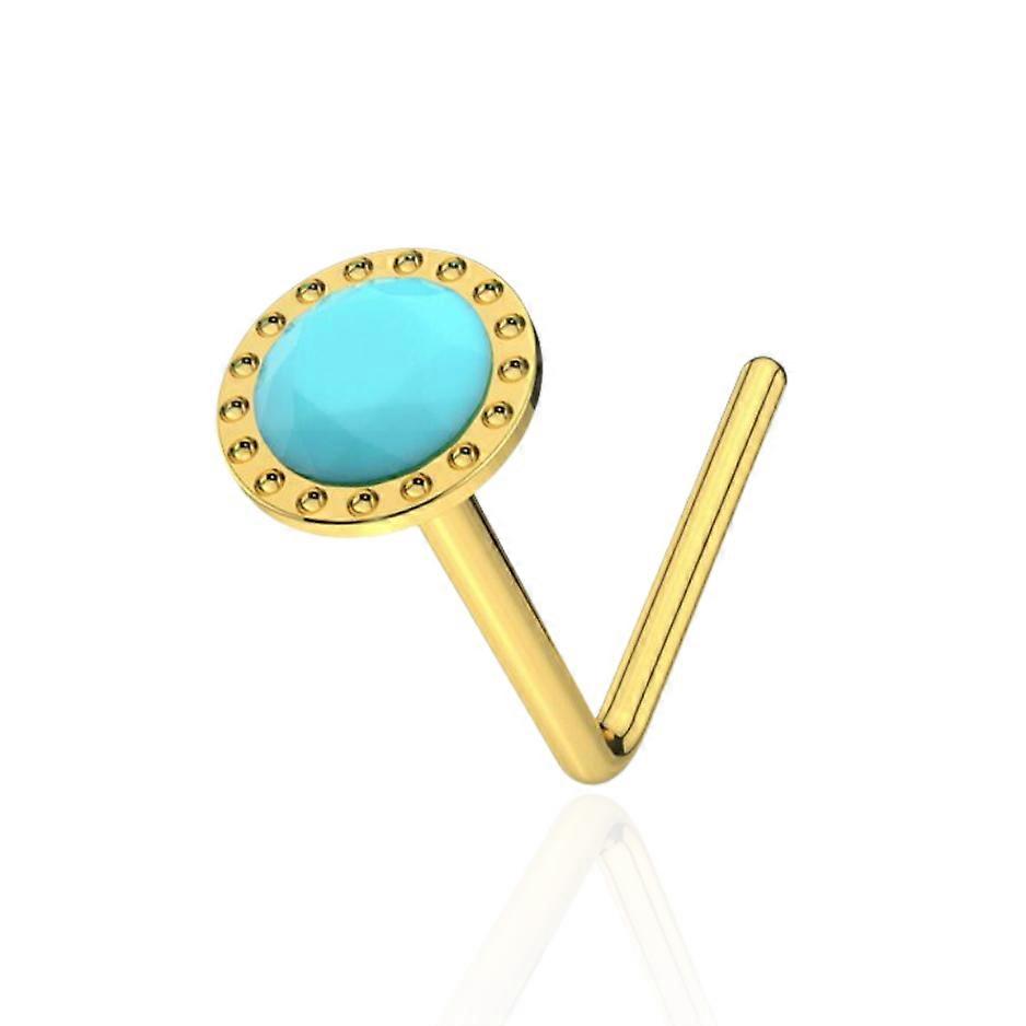 Clou de nez en forme de L en or jaune 9 carats