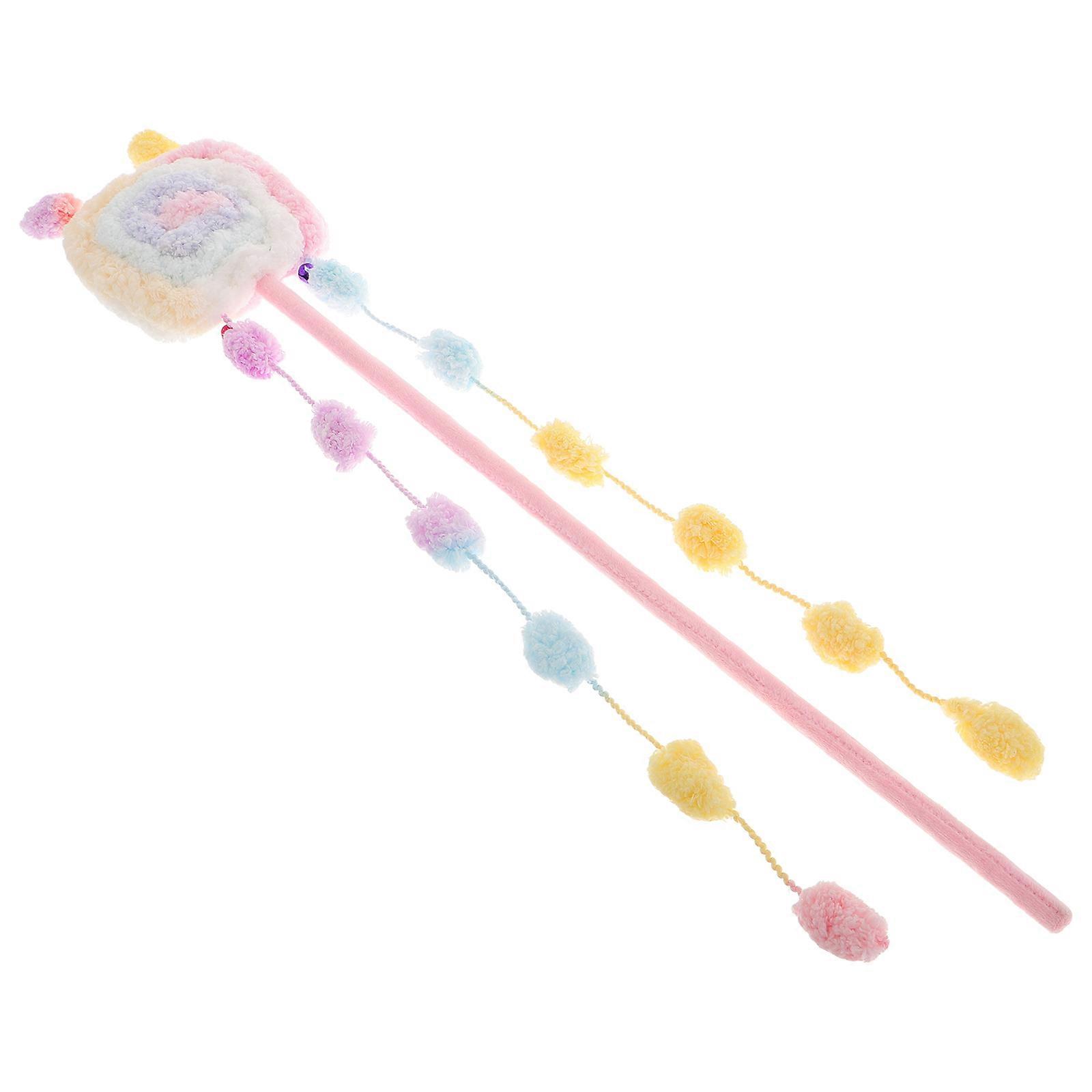 Lollipop Shape Lightweight Cat Stick Plush Teaser for Kittens – Interactive Biting and Scratching Toy for Enhanced Playtime – Macaron Color Cat