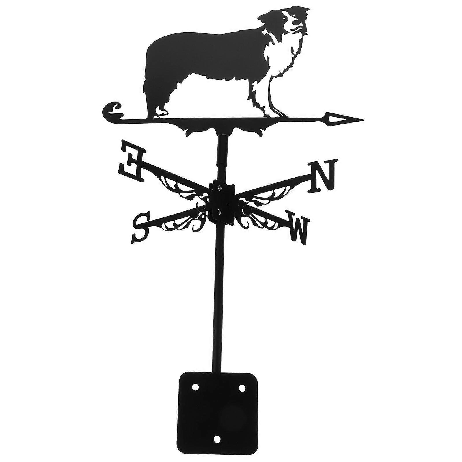 Wind Direction Indicator Dog Weathervane for Roof Garden Patio Simple Style Iron 22.0X12.8X0.4In 1Set