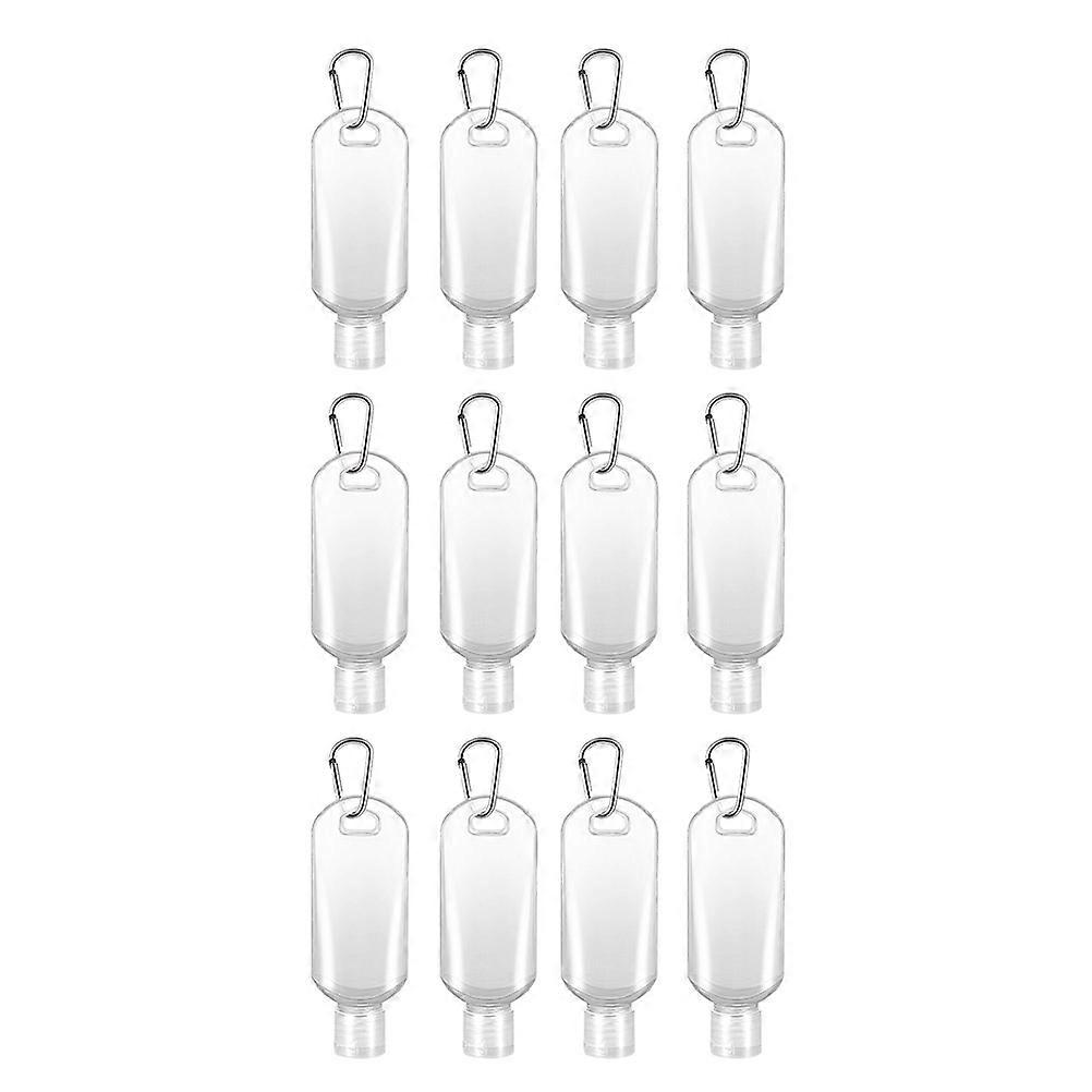 Refillable Plastic Hook Bottles for Storage Use 12Pcs 50ml Transparent Travel Bottles