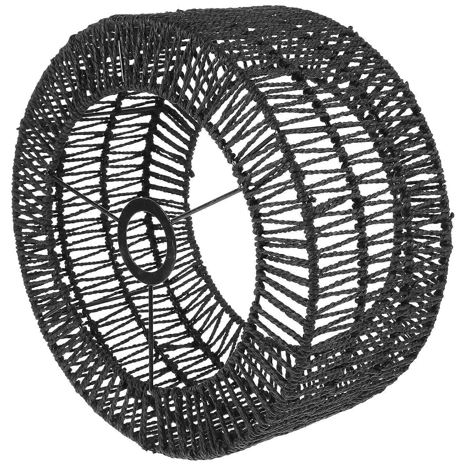 Farmhouse Lampshade Woven Ceiling Lampshade Rustic Atmosphere Creation Black 30.00X30.0chg