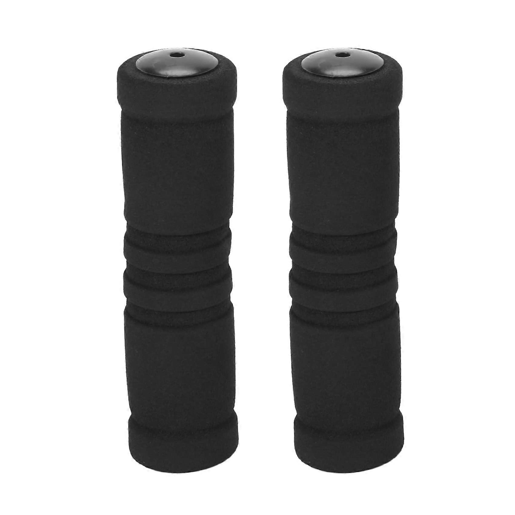 1 Pair for Bicycle Handle Bar Soft Sponge Bar Grips Black Universal Fit Ergonomic Comfort Non-Slip