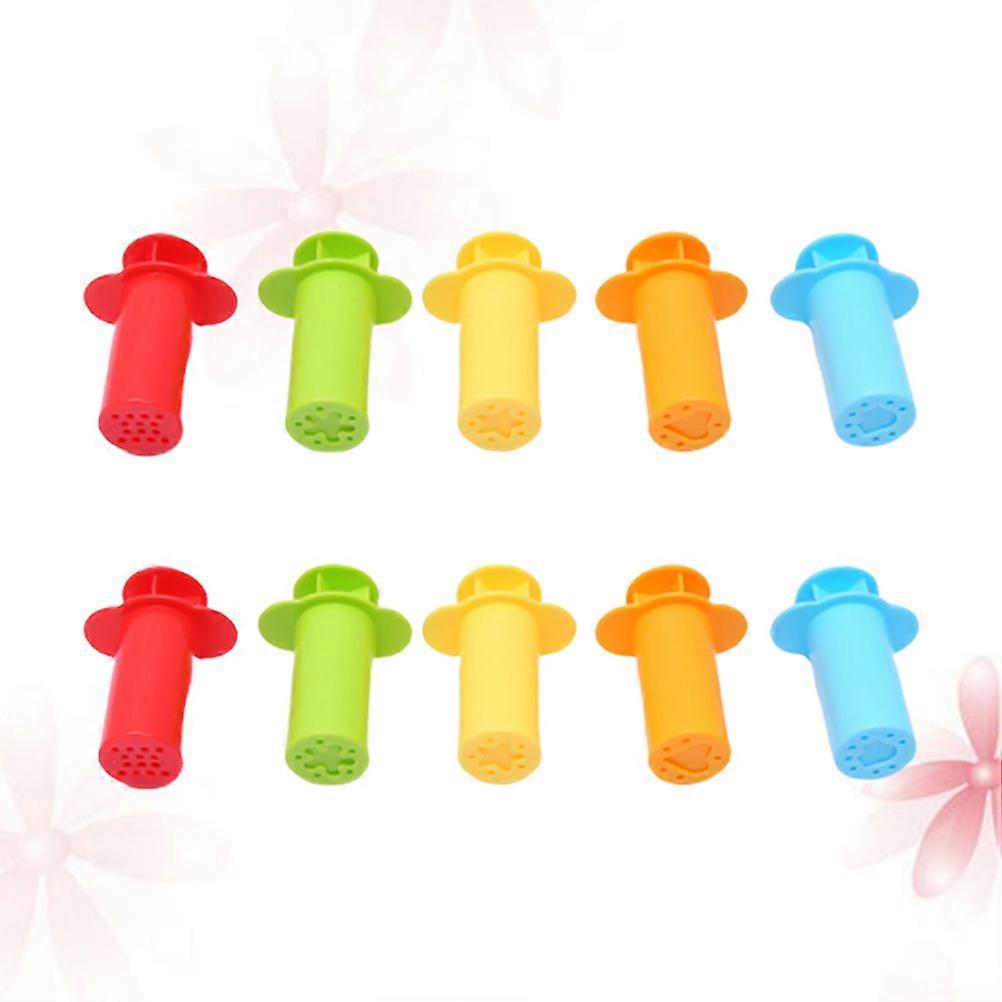 10pcs Clay Extruder Molds for Educational Craft Tools Safe for DIY Polymer Clay & Pastry Projects Easy to Clean Create Unique Shapes