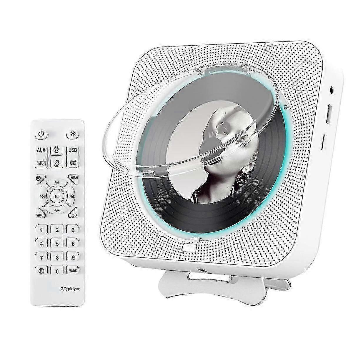 Portable Bluetooth CD Player, Wall Mount Home Audio Music Player with Remote Control, LCD