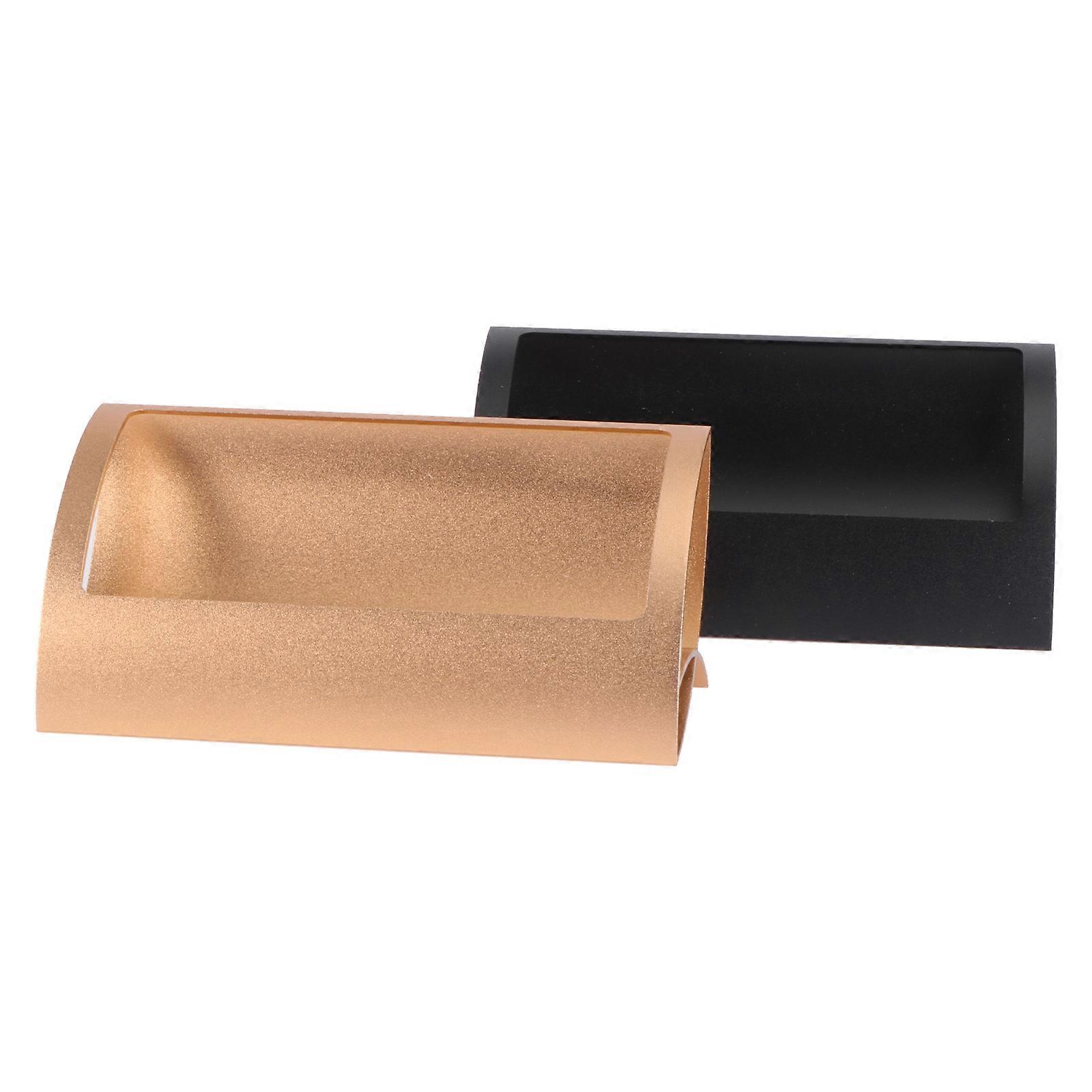 2Pcs Desktop Business Cards Holder Display Stand Black Golden
