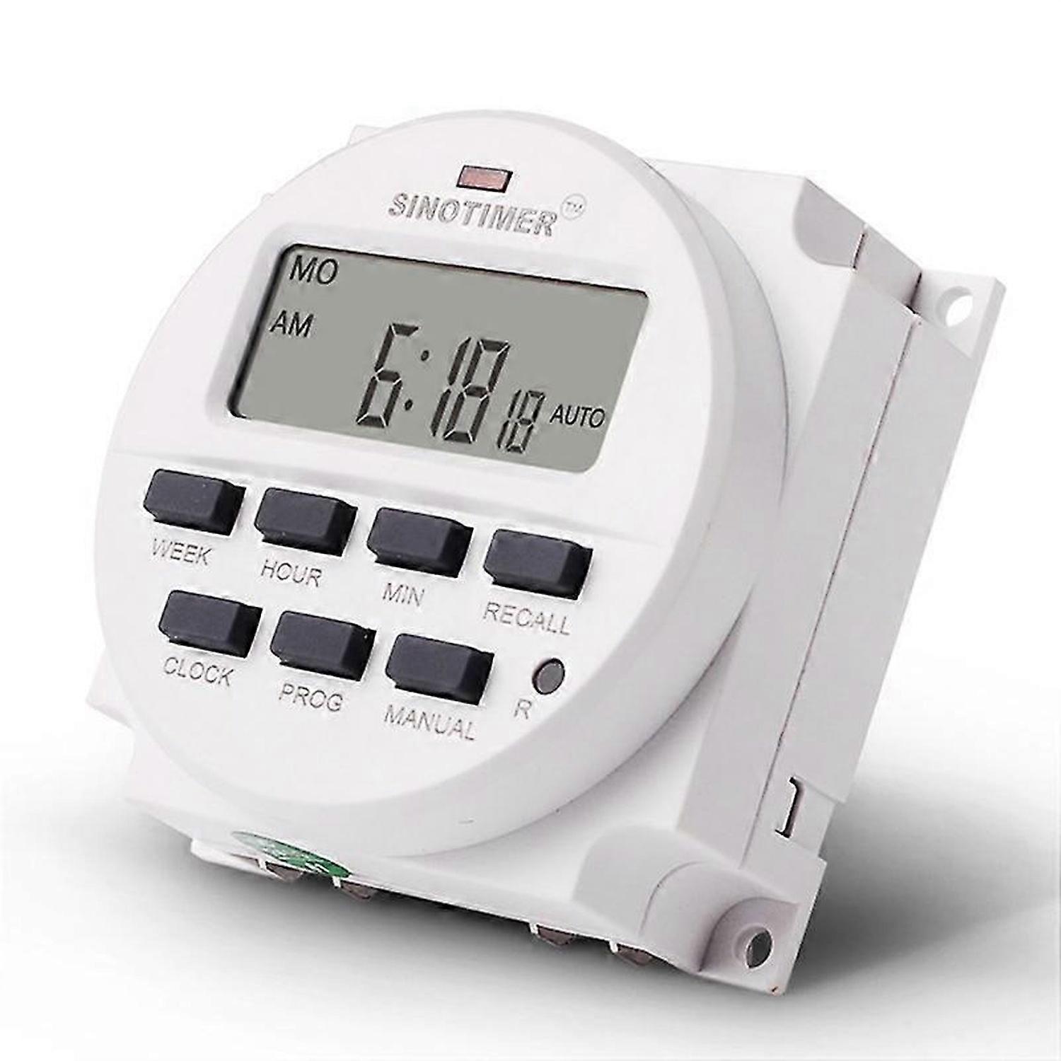 SINOTIMER Tm618N-2 Lcd 1.6 Inch Digital 220V Ac 7 Days Programmable Timer Switch with Relay Inside a
