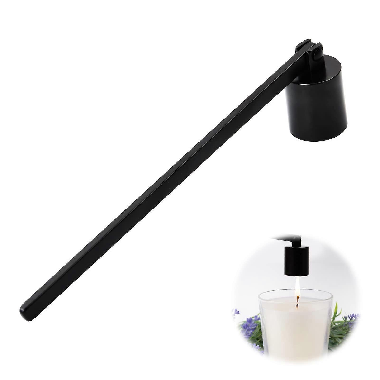 Candle Snuffer Stainless Steel Wick Extinguisher with Long Handle, Candle Extinguisher for Most Candles, Candle Tools and Accessories (Black)