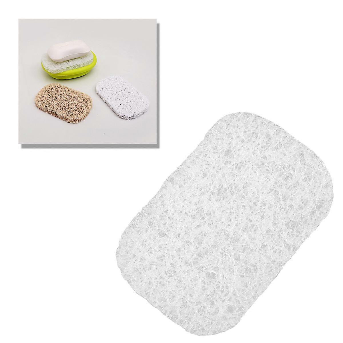 Soap Tray Nonslip Bathroom Accessory Clear Oval Shape Simple Style 1Set