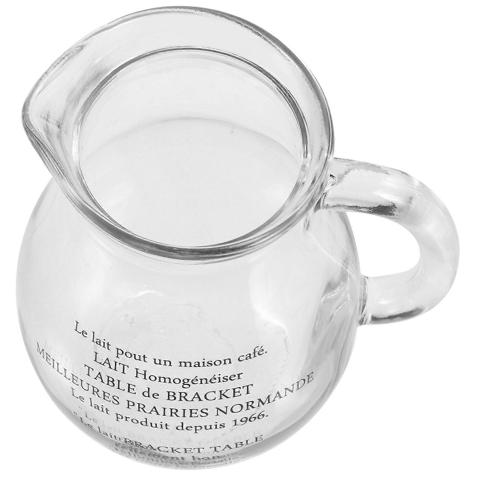 Glass Juice Pitcher Milk Frothing Jug Pitcher For Cafe Owners 550ml 1Pack