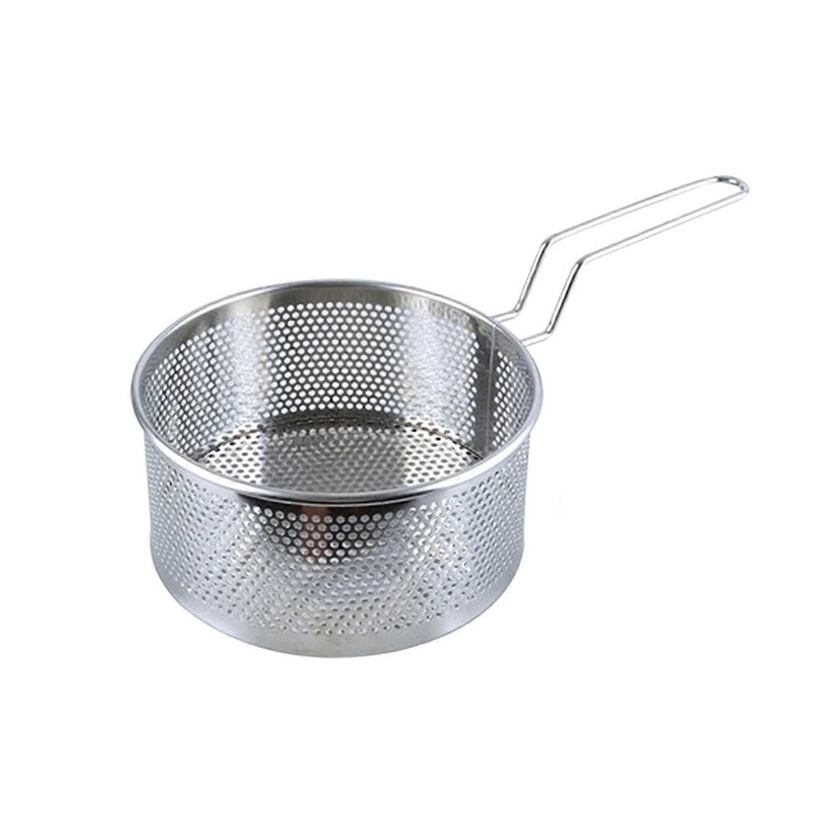 Frittierkörbe für Pommes Frites, Rostfreies Stahl Küchensieb, Bratkorb für Nudelknödel, Crisper-Korb