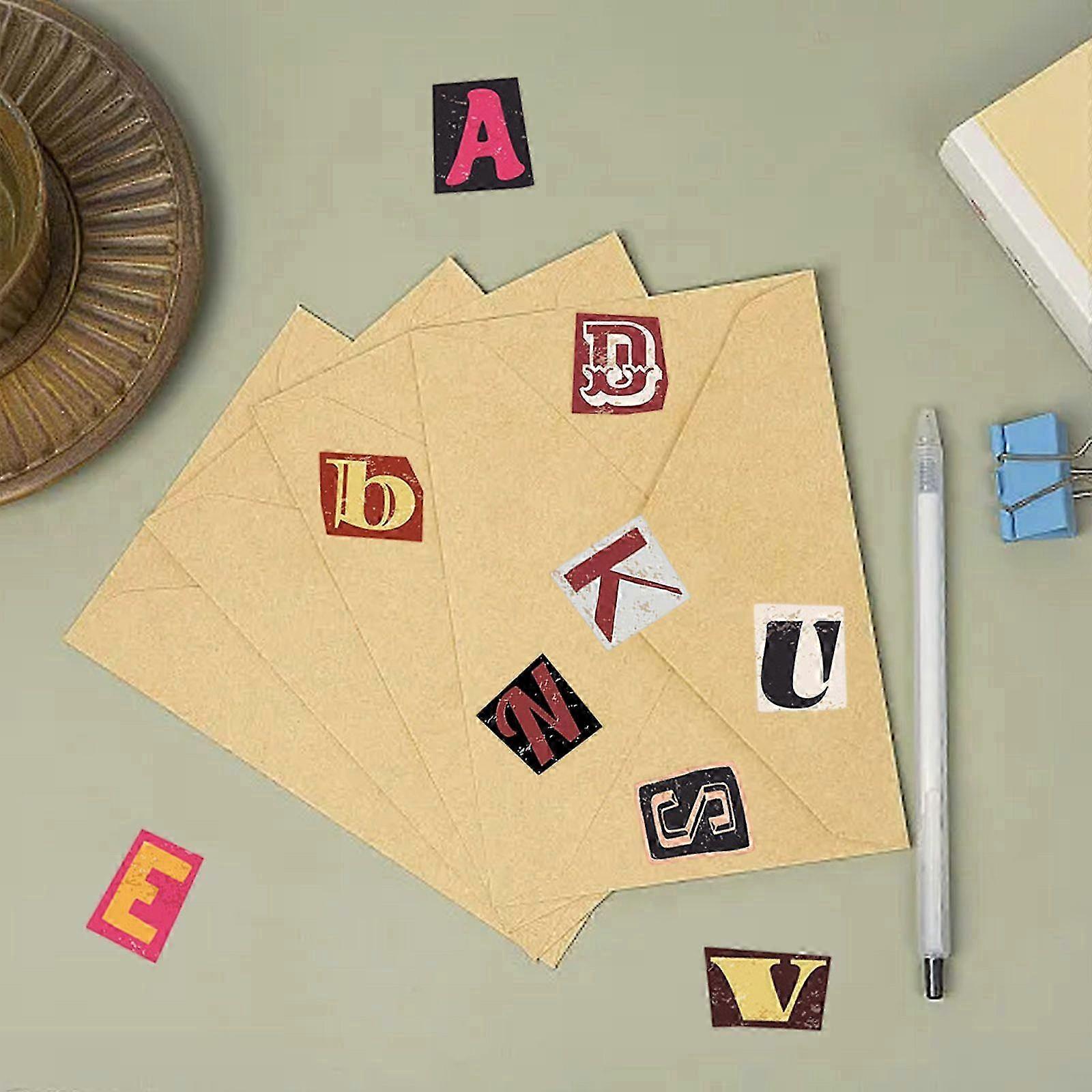 104pcs vintage creative alphabet box stickers