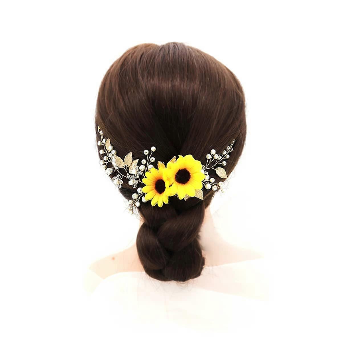 Creative Sunflower Hair Accessory for Weddings Handcrafted Golden Flower Headband Lightweight Slip-Resistant Perfect for Parties