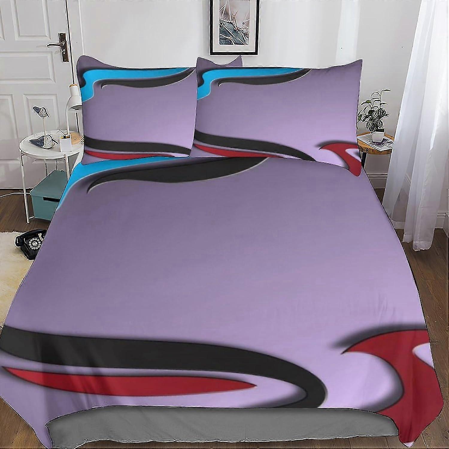 Conjunto de Edredom de Arte Abstrata Capa de Cama Reversível Impressa em 3D, Conjunto de 3 Peças de Fronha de Cores Vibrantes com Capa de Edredom com Zíper para Adolescentes e