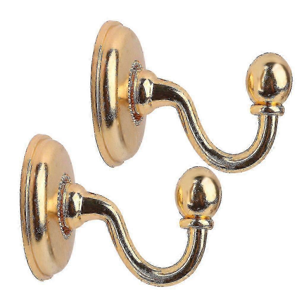 2x Metal Curtain Holdback Wall Tie Back Hooks for Window Curtains