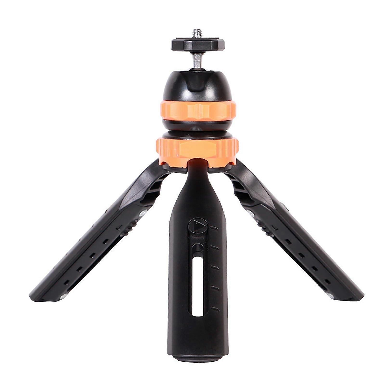 Camera Tripod Mini Telescopic Stand 2Section Phone Holder Adjustable for PhotographyVideo (Orange) One Size Orange