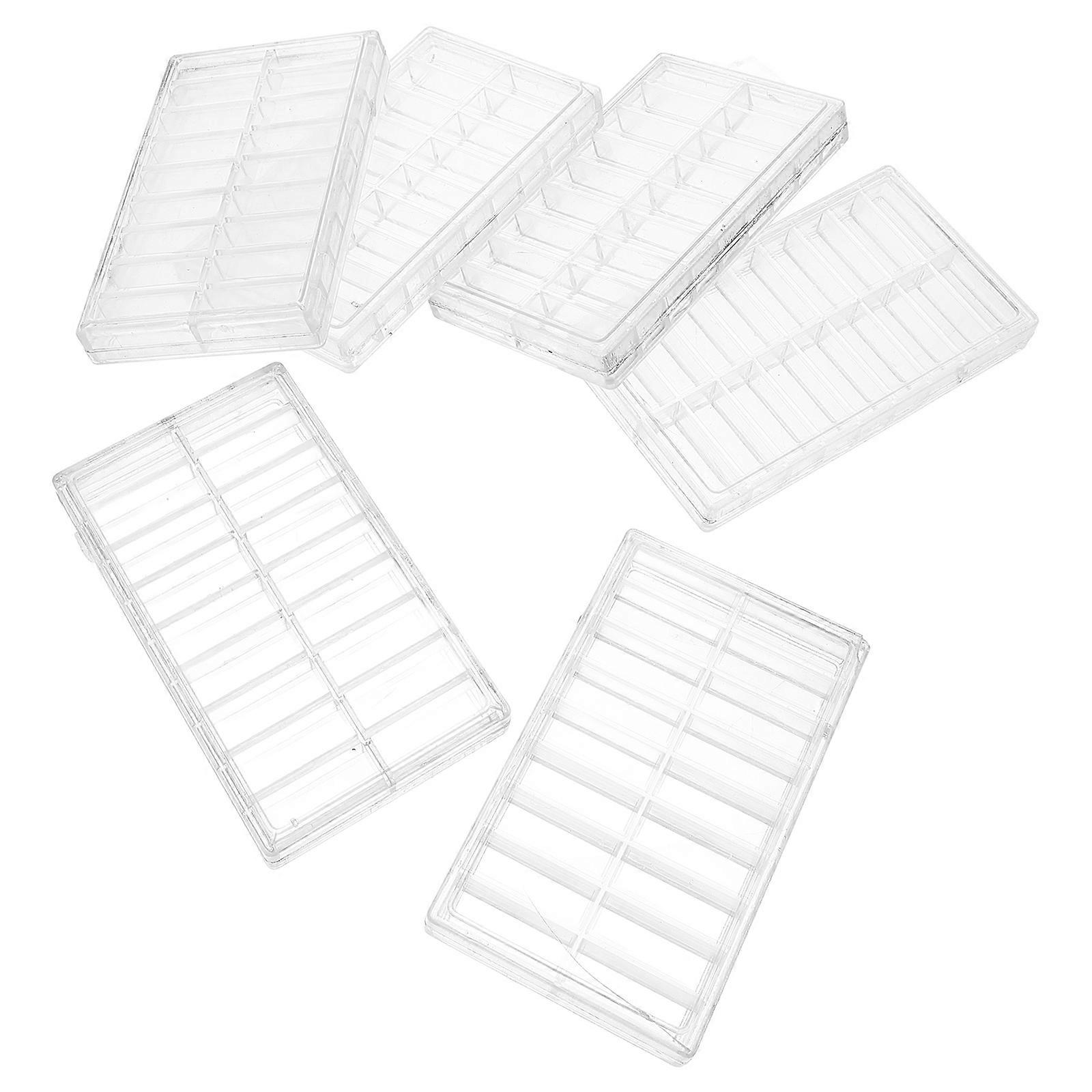 6pcs Small Plastic Watch Parts Storage Box with Compartments – Clear Organizer for Beads, Screws, and Small Accessories – Compact Tool Container for