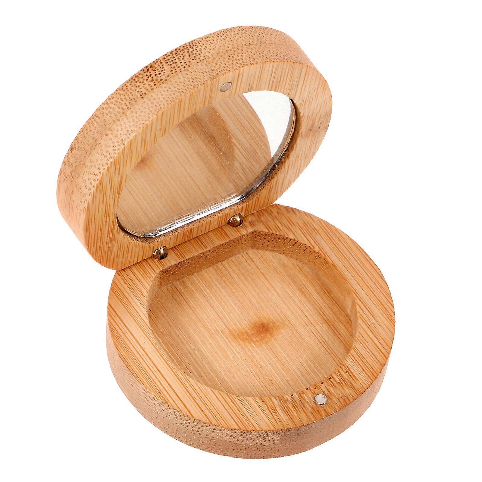Small Pocket Mirror Compact Mirror For Daily Life Foldable Bamboo 1Pack