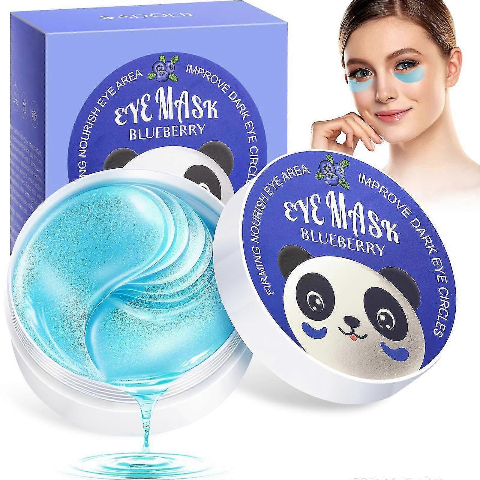 מסכת עיניים, נגד עיגולים כהים, שקיות עיניים, קמטים ונפיחות - מארז של 60 רפידות עיניים קולגן למניעת הזדקנות