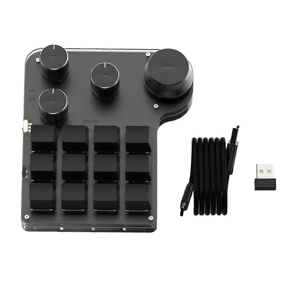 Mini USB Programming Custom Macro 4 Knobs RGB BT Mechanical Keyboar A