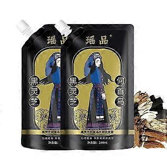 2pcs Natural Ginseng Anti White Hair Shampoo Organic Hair Dye Permanent Black Shampoo For Women Cover White Gray Hair Anti Hair