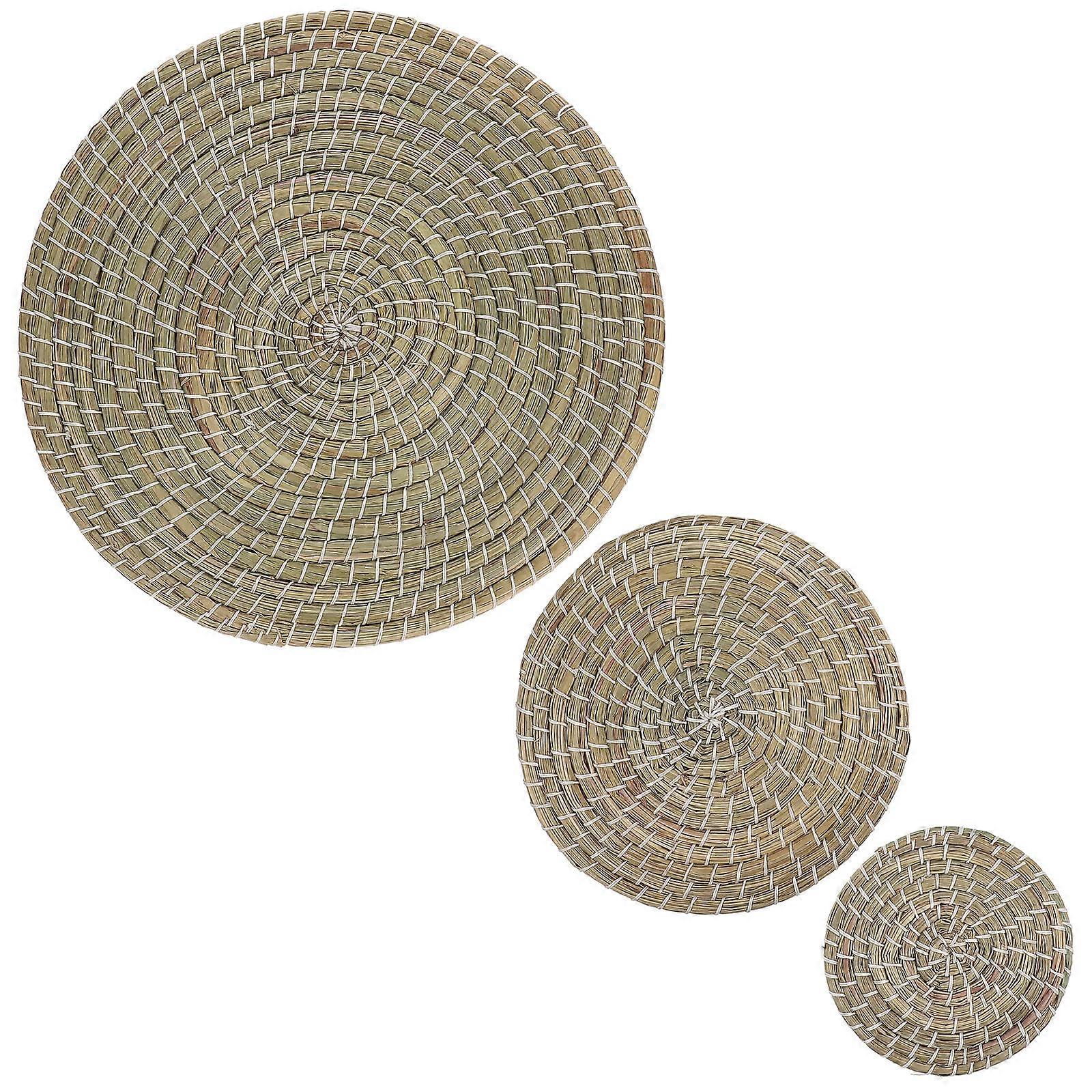 Anti-Scald Mat For Serving Tray Placemat Set Living Room Café Round Shape 30x30x1cm 3Pcs