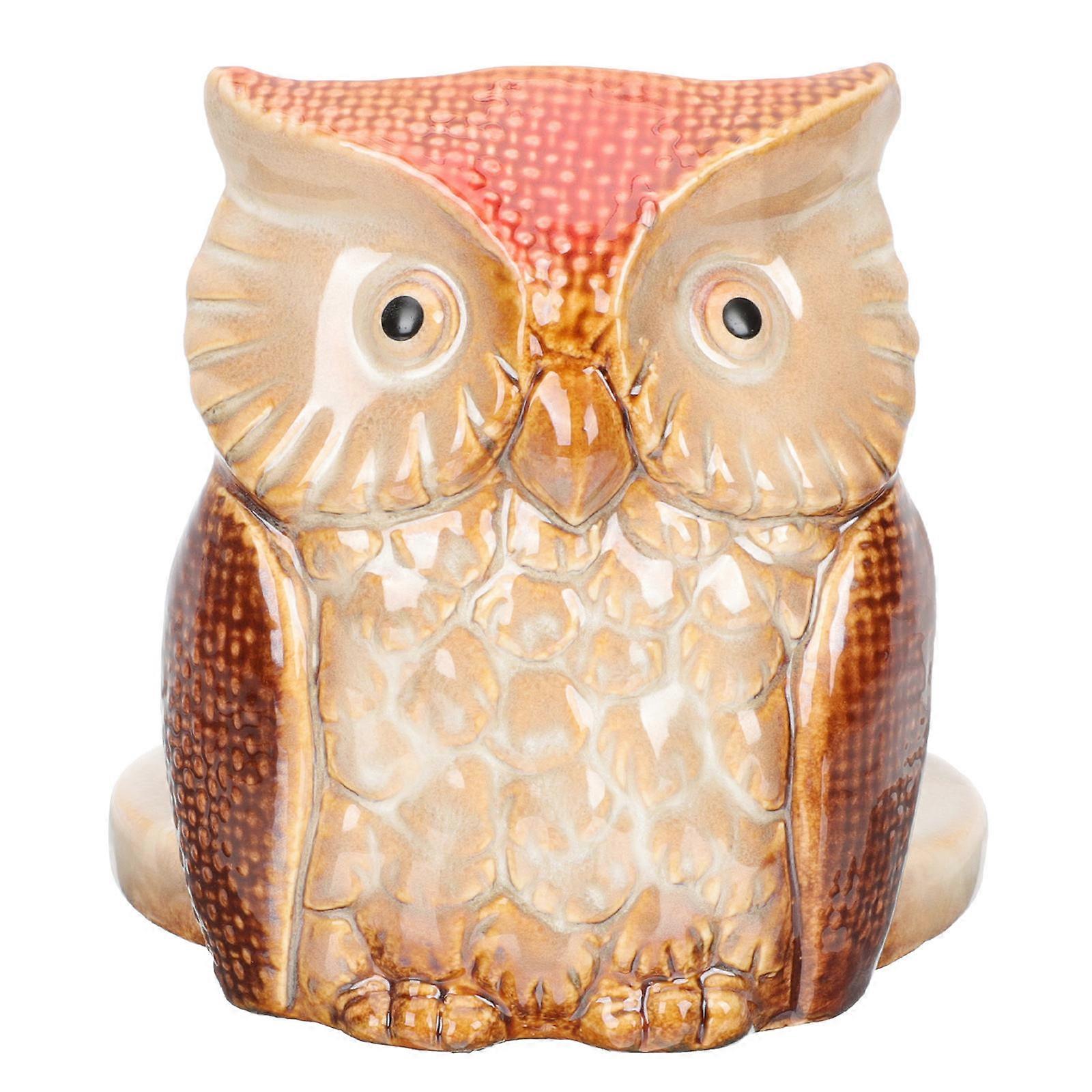 Unique Owl Ceramic Tissue Roll Holder For Home And Office Use Red 16X13.5CM 1Set