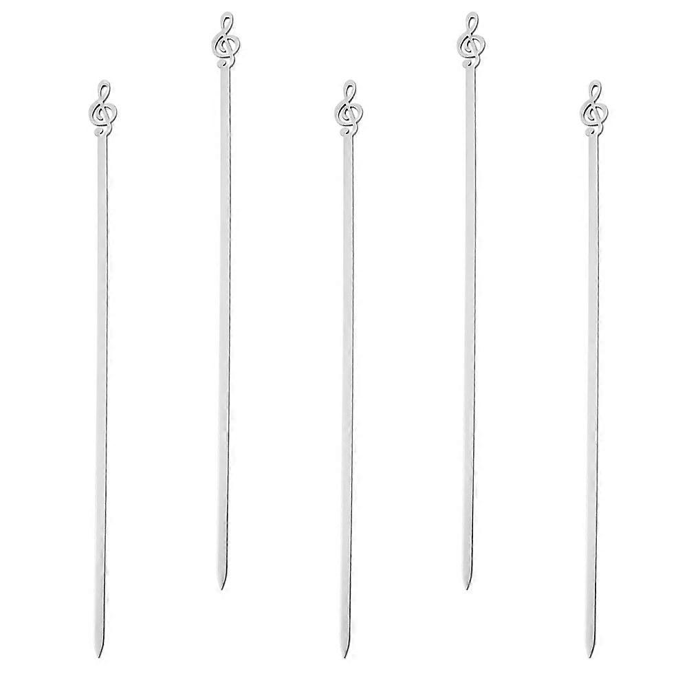 Grill Bbq Skewers Reusable Grilling Skewers Stainless Steel For BBQ Lovers 5Pcs